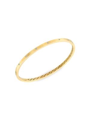 14K Yellow Gold 1/6ct Diamond Square Tube Bangle Bracelet product image